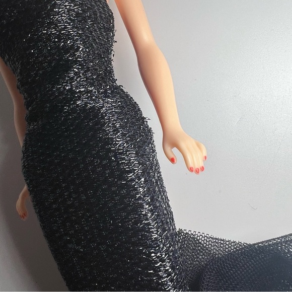 Barbie Doll Brunette 1958 Ponytail Reproduction 1993 Black Dress - Picture 6 of 10